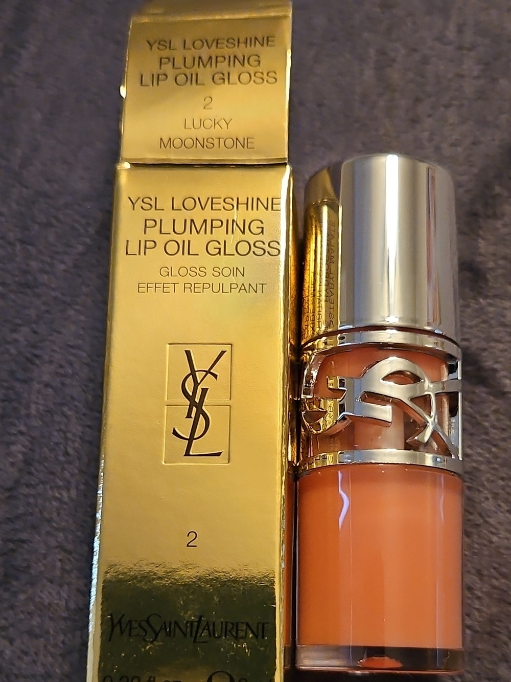 Yves Saint Laurent Loveshine Plumping Lip Oil Gloss — Peach/Gold Accents